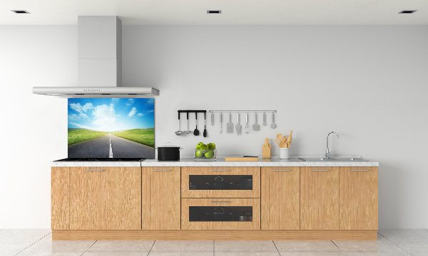 Spatplaat keuken De weg door de weide