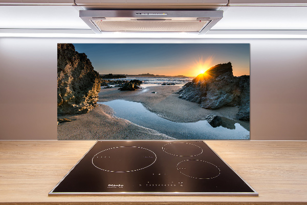 Glazen achterwand keuken Rotsen op het strand