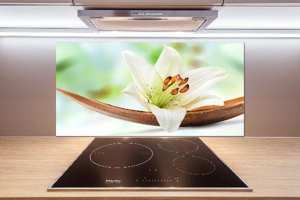 Glazen achterwand keuken Lelie