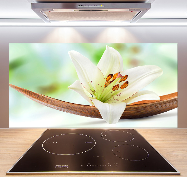 Glazen achterwand keuken Lelie
