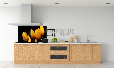 Spatscherm keuken Gele tulpen