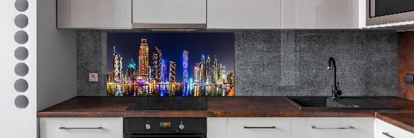 Spatplaat keuken Dubai 's nachts