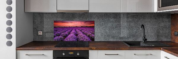Glazen achterwand keuken Lavendelveld