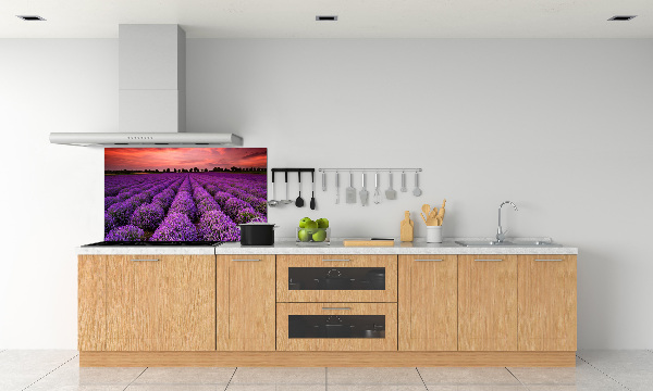Glazen achterwand keuken Lavendelveld