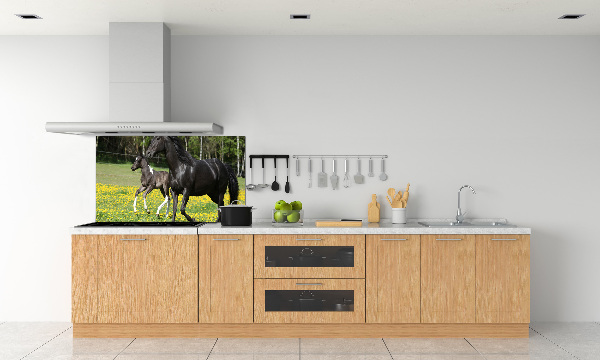 Achterwand keuken Merrie met veulen