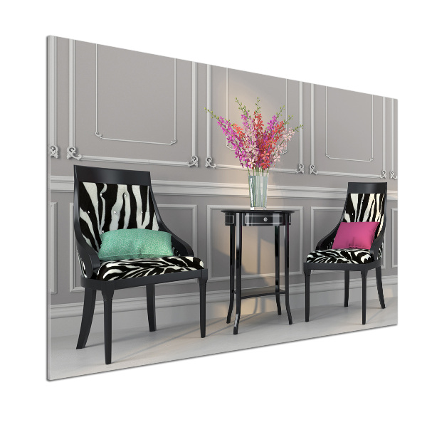 Spatscherm keuken Twee stoelen