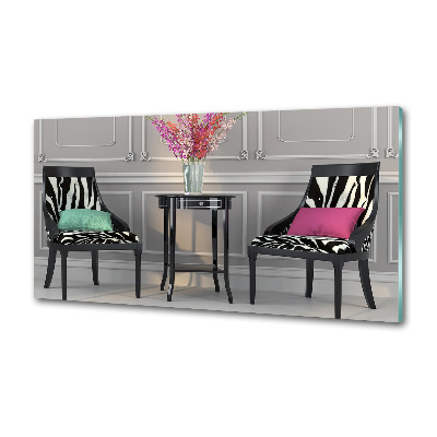 Spatscherm keuken Twee stoelen