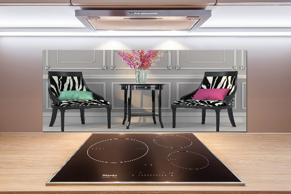 Spatscherm keuken Twee stoelen