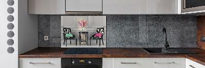 Spatscherm keuken Twee stoelen