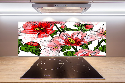 Keuken achterwand Hibiscus