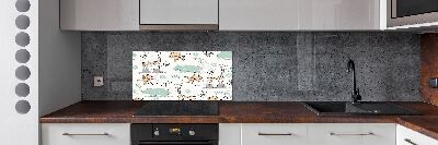 Glazen achterwand keuken Dieren