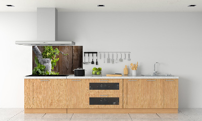 Spatplaat keuken Kruiden in een vijzel