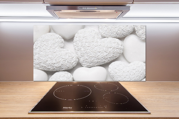 Spatplaat keuken Witte hartachtergrond