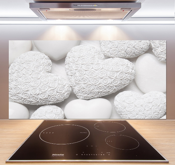 Spatplaat keuken Witte hartachtergrond