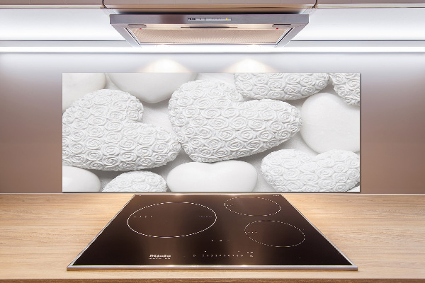 Spatplaat keuken Witte hartachtergrond