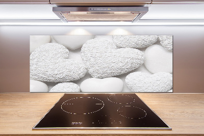 Spatplaat keuken Witte hartachtergrond