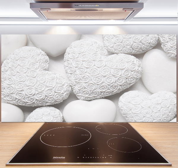 Spatplaat keuken Witte hartachtergrond