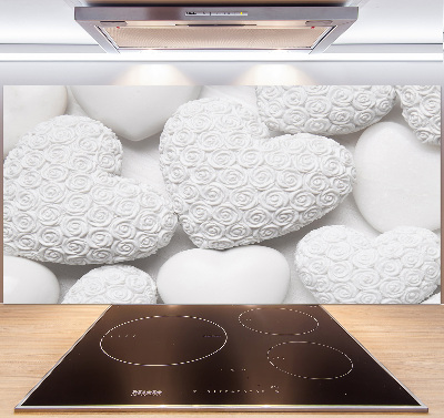 Spatplaat keuken Witte hartachtergrond