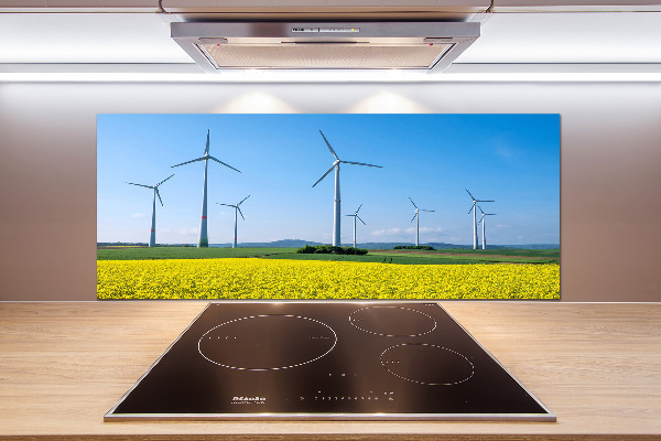 Achterwand keuken Windmolens in het veld