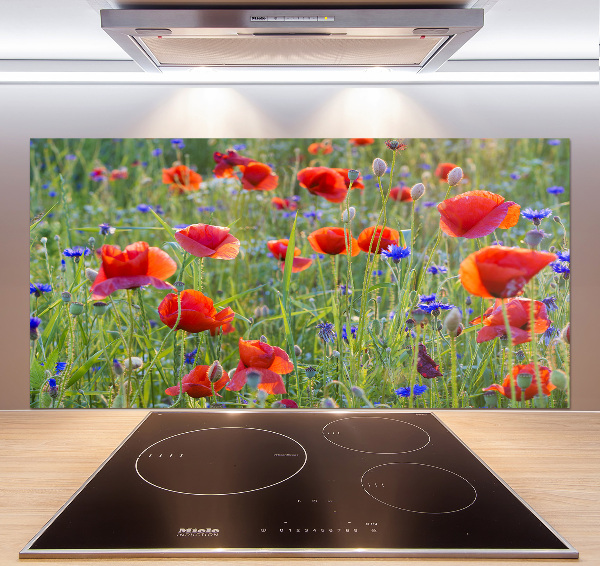 Glazen achterwand keuken Wilde bloemen