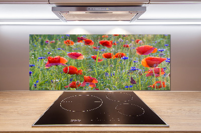 Glazen achterwand keuken Wilde bloemen