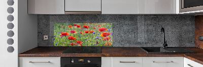 Glazen achterwand keuken Wilde bloemen