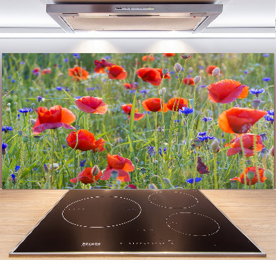 Glazen achterwand keuken Wilde bloemen