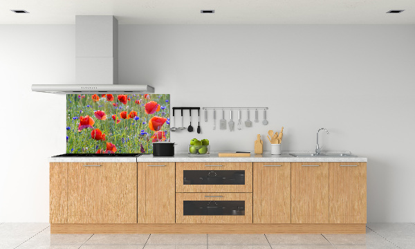 Glazen achterwand keuken Wilde bloemen