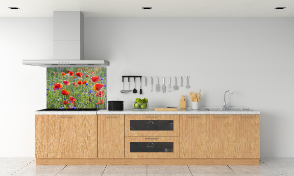Glazen achterwand keuken Wilde bloemen