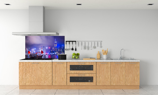 Achterwand keuken Hong Kong 's nachts