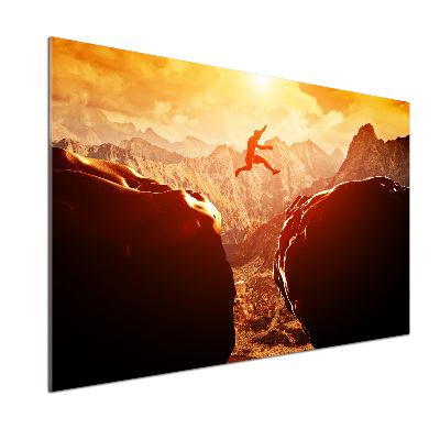 Spatscherm keuken Spring over de afgrond