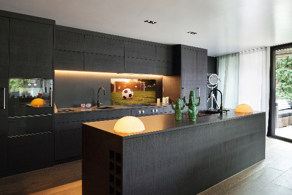 Glazen achterwand keuken De bal op het veld