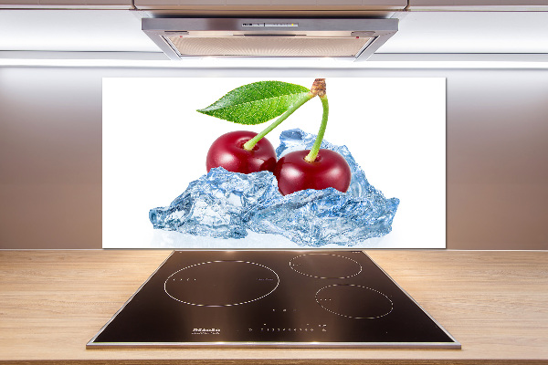 Spatscherm keuken Kers met ijs