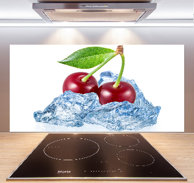 Spatscherm keuken Kers met ijs