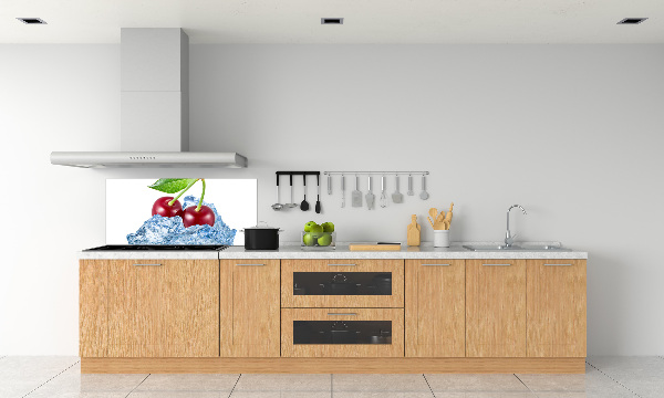 Spatscherm keuken Kers met ijs