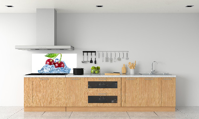 Spatscherm keuken Kers met ijs
