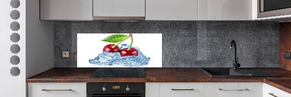 Spatscherm keuken Kers met ijs