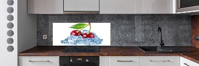 Spatscherm keuken Kers met ijs