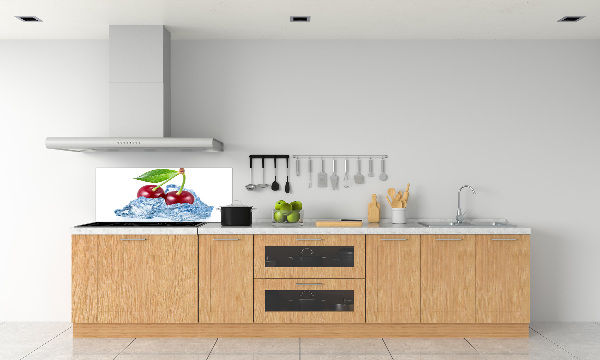 Spatscherm keuken Kers met ijs