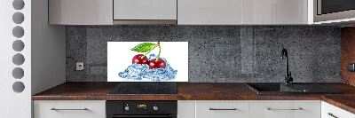Spatscherm keuken Kers met ijs