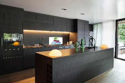 Spatscherm keuken Kers met ijs