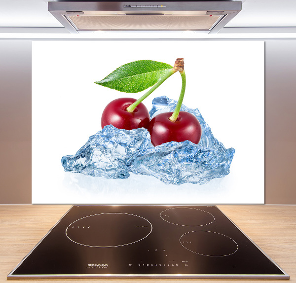 Spatscherm keuken Kers met ijs