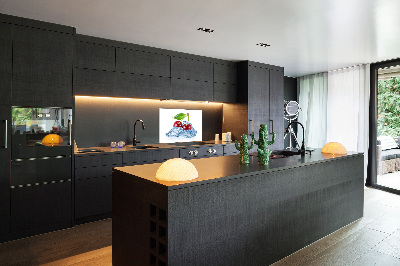 Spatscherm keuken Kers met ijs
