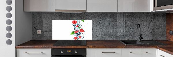 Glazen achterwand keuken Bosvruchten met ijs