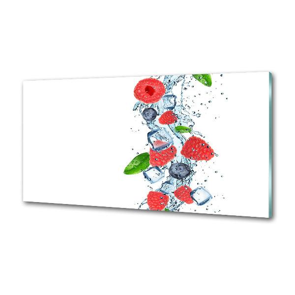 Glazen achterwand keuken Bosvruchten met ijs