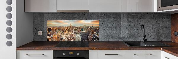 Spatplaat keuken New York vanuit vogelperspectief