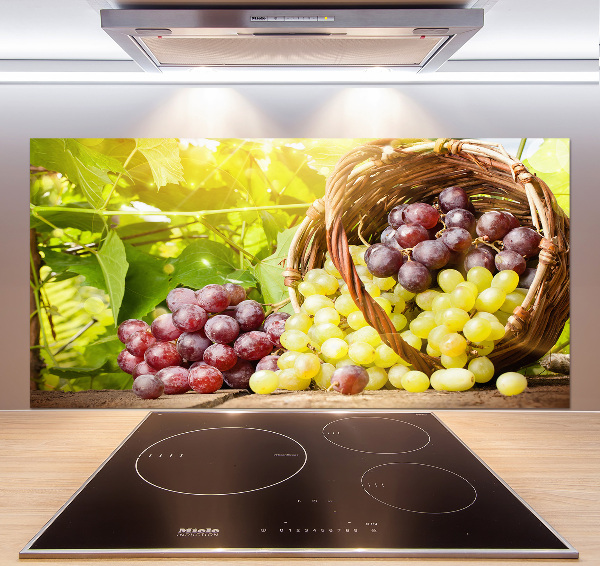 Spatscherm keuken Druiven in een mand