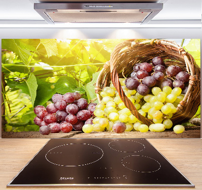 Spatscherm keuken Druiven in een mand