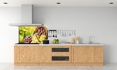 Spatscherm keuken Druiven in een mand