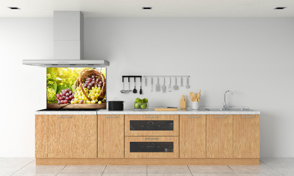 Spatscherm keuken Druiven in een mand